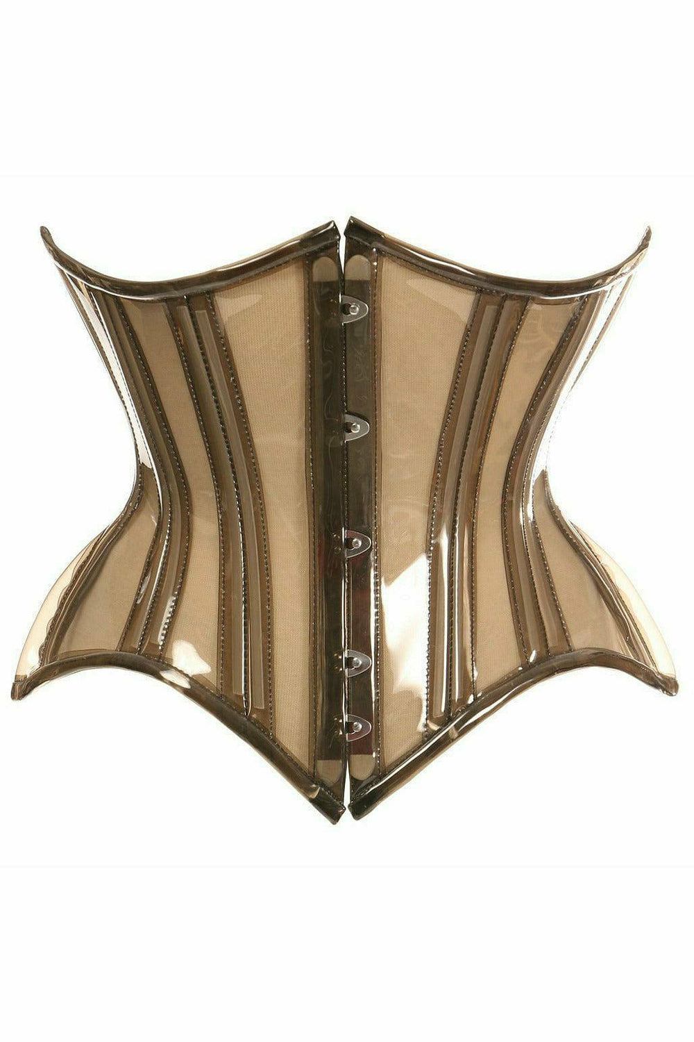 Daisy Corsets Lavish Mocha Clear Curvy Underbust Waist Cincher Corset - Daisy Corsets