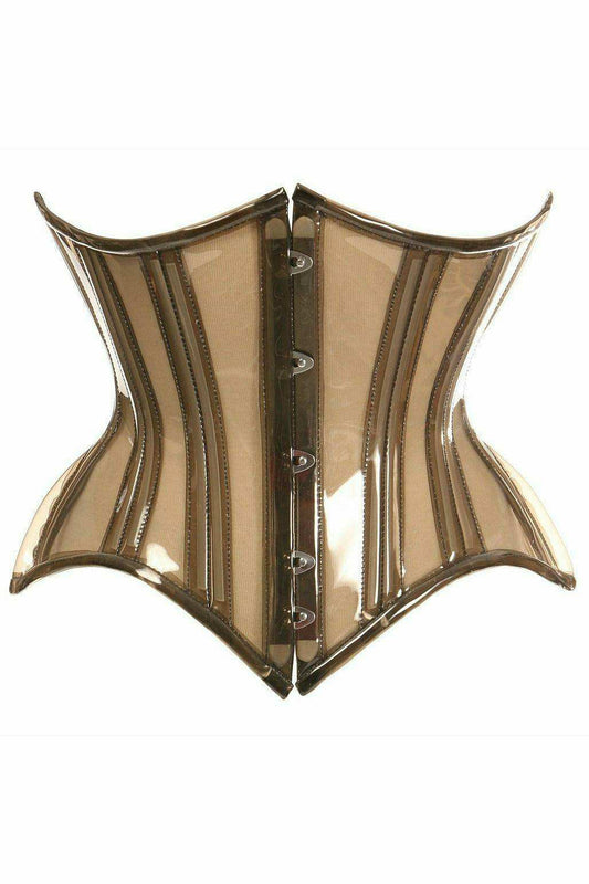 Daisy Corsets Lavish Mocha Clear Curvy Underbust Waist Cincher Corset - Daisy Corsets - Flyclothing LLC