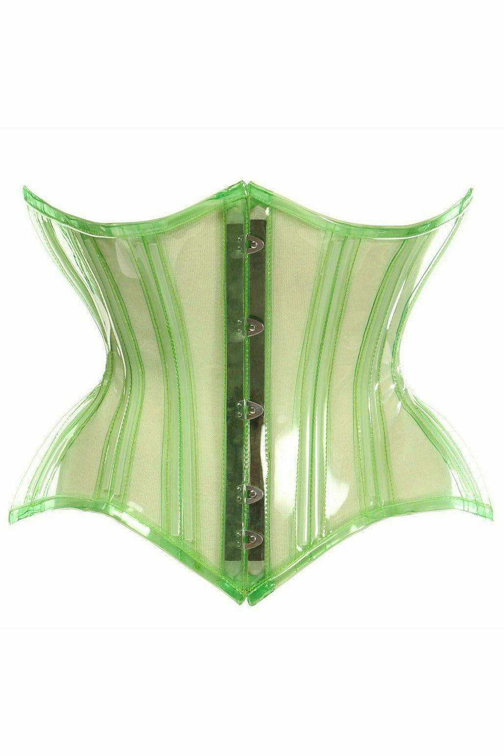 Daisy Corsets Lavish Green Clear Curvy Underbust Waist Cincher Corset - Daisy Corsets - Flyclothing LLC