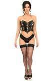 Daisy Corsets Lavish Black Faux Leather w/Black Lacing Lace-Up Bustier - Daisy Corsets