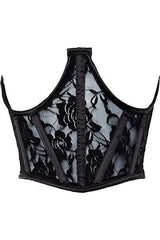 Lavish Black Sheer Lace Underwire Waist Cincher Corset - Daisy Corsets