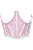 Lavish Lt Pink Sheer Lace Underwire Waist Cincher Corset - Daisy Corsets