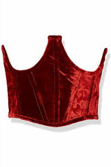 Lavish Red Velvet Underwire Waist Cincher Corset - Flyclothing LLC