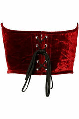 Lavish Red Velvet Underwire Waist Cincher Corset - Flyclothing LLC