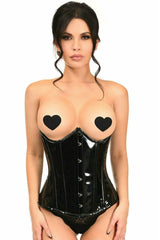 Daisy Corsets Lavish Black Patent PVC Underwire Underbust Corset - Daisy Corsets