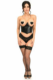 Daisy Corsets Lavish Black Faux Leather Underwire Cincher Corset - Daisy Corsets