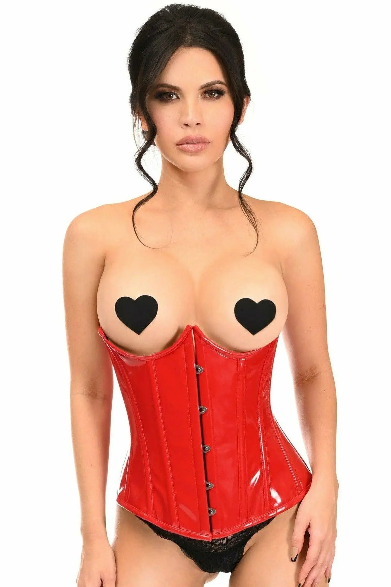 Lavish Red Patent PVC Underwire Underbust Corset - Daisy Corsets - Flyclothing LLC