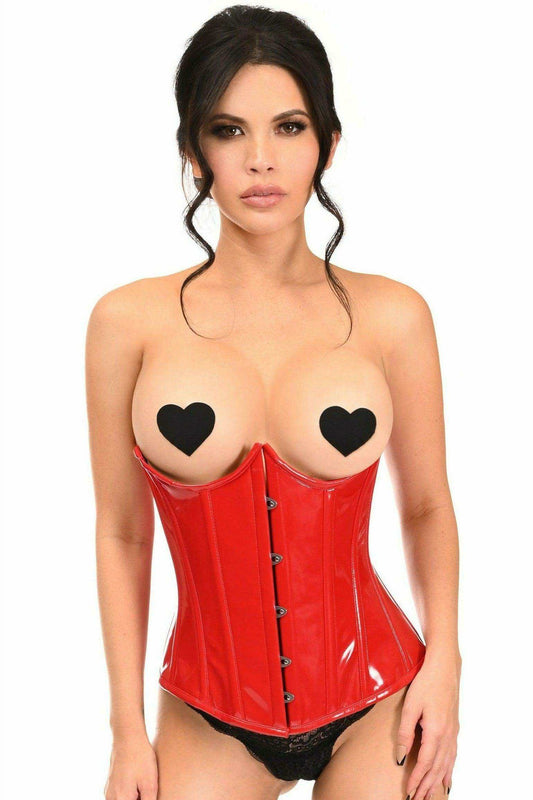 Lavish Red Patent PVC Underwire Underbust Corset - Daisy Corsets - Flyclothing LLC