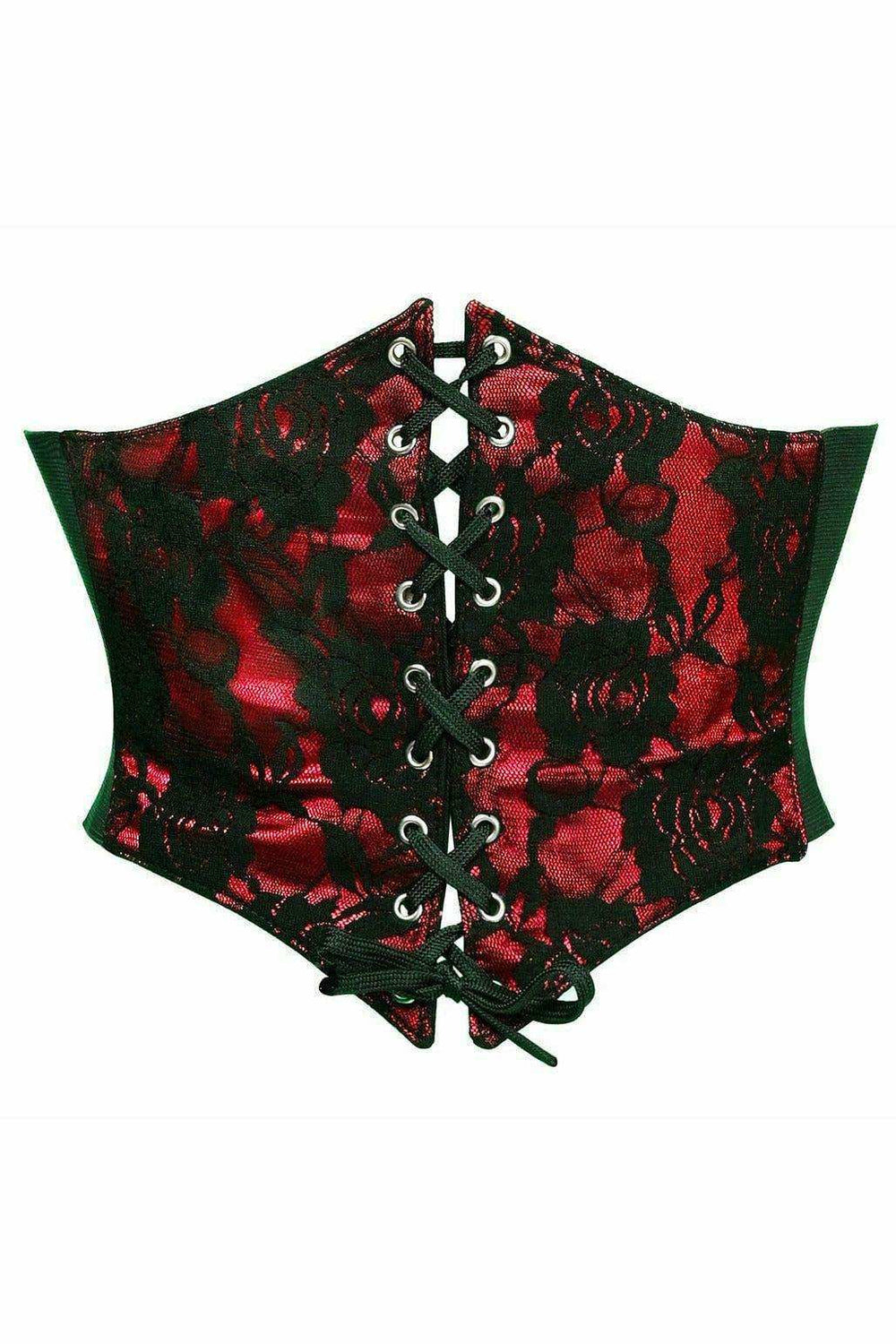 Daisy Corsets Lavish Red w/Black Lace Overlay Corset Belt Cincher - Daisy Corsets - Flyclothing LLC