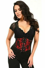 Daisy Corsets Lavish Red w/Black Lace Overlay Corset Belt Cincher - Daisy Corsets - Flyclothing LLC