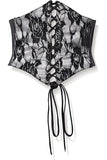 Daisy Corsets Lavish White w/Black Lace Overlay Corset Belt Cincher - Daisy Corsets
