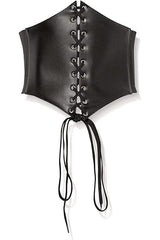 Daisy Corsets Lavish Black Faux Leather Corset Belt Cincher - Daisy Corsets