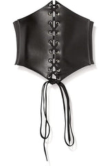 Daisy Corsets Lavish Black Faux Leather Corset Belt Cincher