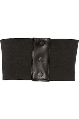 Black leather waist cincher