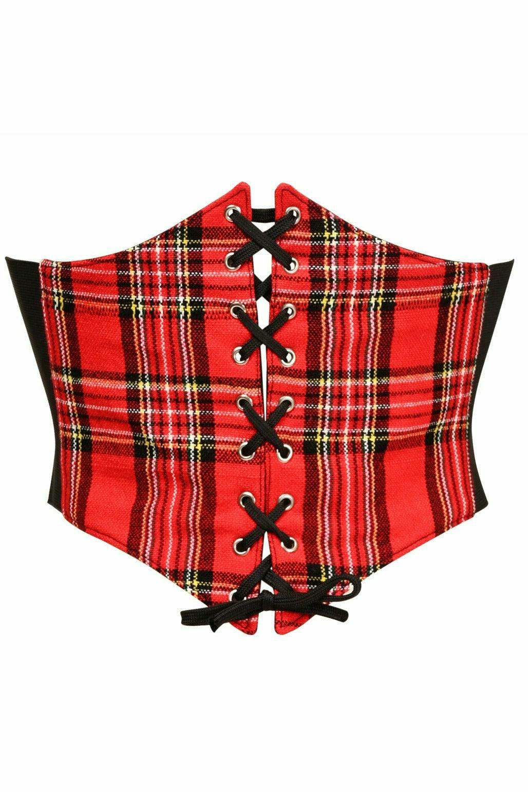 Lavish Red Plaid Corset Belt Cincher - Daisy Corsets - Flyclothing LLC