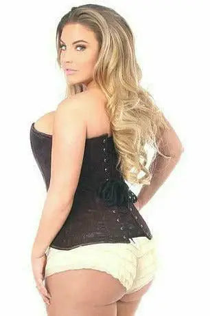 Daisy Corsets Lavish Dark Brown Lace Overbust Corset w/Zipper - Daisy Corsets - Flyclothing LLC