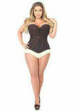Daisy Corsets Lavish Dark Brown Lace Overbust Corset w/Zipper - Daisy Corsets - Flyclothing LLC