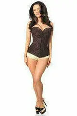 Daisy Corsets Lavish Dark Brown Lace Overbust Corset w/Zipper - Daisy Corsets - Flyclothing LLC
