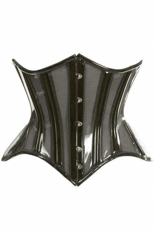 Daisy Corsets Lavish Black Clear Curvy Underbust Waist Cincher Corset - Daisy Corsets - Flyclothing LLC