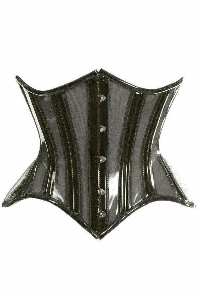 Lavish Black Clear Curvy Underbust Waist Cincher Corset - Daisy Corsets - Flyclothing LLC