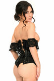 Daisy Corsets Lavish Sheer Black Lace Underbust Underwire Corset w/Ruffle Sleeve - Daisy Corsets