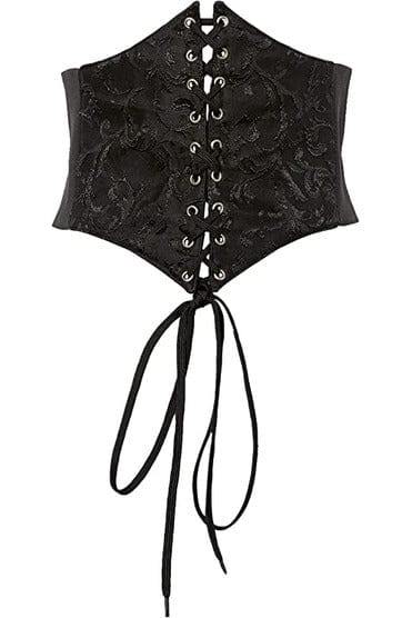 Daisy Corsets Lavish Black Brocade Corset Belt Cincher - Daisy Corsets