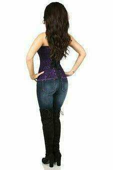 Daisy Corsets Lavish Dark Purple Lace Overbust Corset w/Zipper - Daisy Corsets - Flyclothing LLC