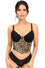 Lavish Leopard Velvet Underwire Open Cup Cincher Corset - Daisy Corsets - Flyclothing LLC