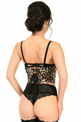 Daisy Corsets Lavish Leopard Velvet Underwire Open Cup Cincher Corset - Daisy Corsets