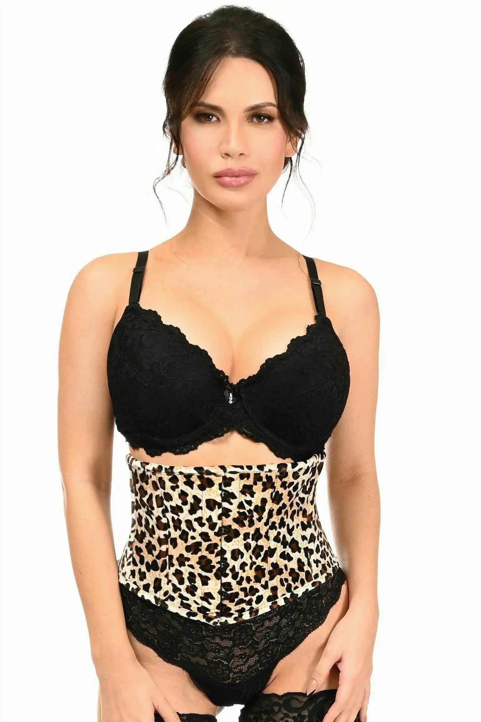 Daisy Corsets Lavish Leopard Velvet Mini Cincher Corset - Daisy Corsets - Flyclothing LLC