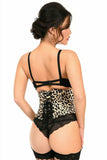 Daisy Corsets Lavish Leopard Velvet Mini Cincher Corset - Daisy Corsets