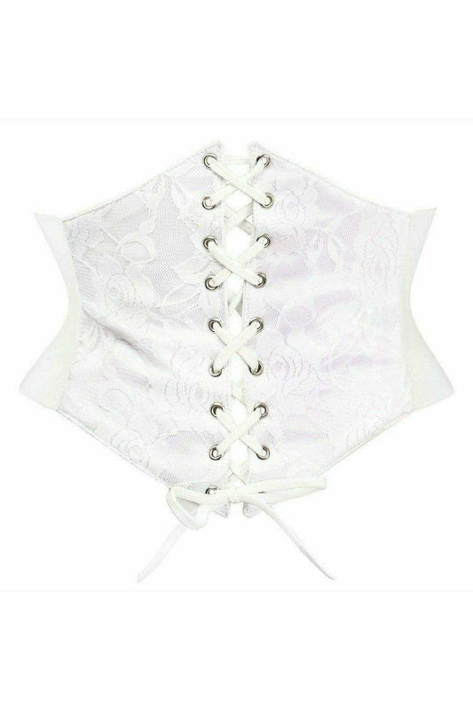 Daisy Corsets Lavish White Lace Corset Belt Cincher - Daisy Corsets - Flyclothing LLC