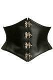 Daisy Corsets Lavish Black Faux Leather Corset Belt Cincher w/Clasps - Daisy Corsets