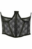 Daisy Corsets Lavish Black & White Skull Mesh Open Cup Waist Cincher - Daisy Corsets