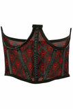 Daisy Corsets Lavish Black & Red Skull Mesh Open Cup Waist Cincher - Daisy Corsets