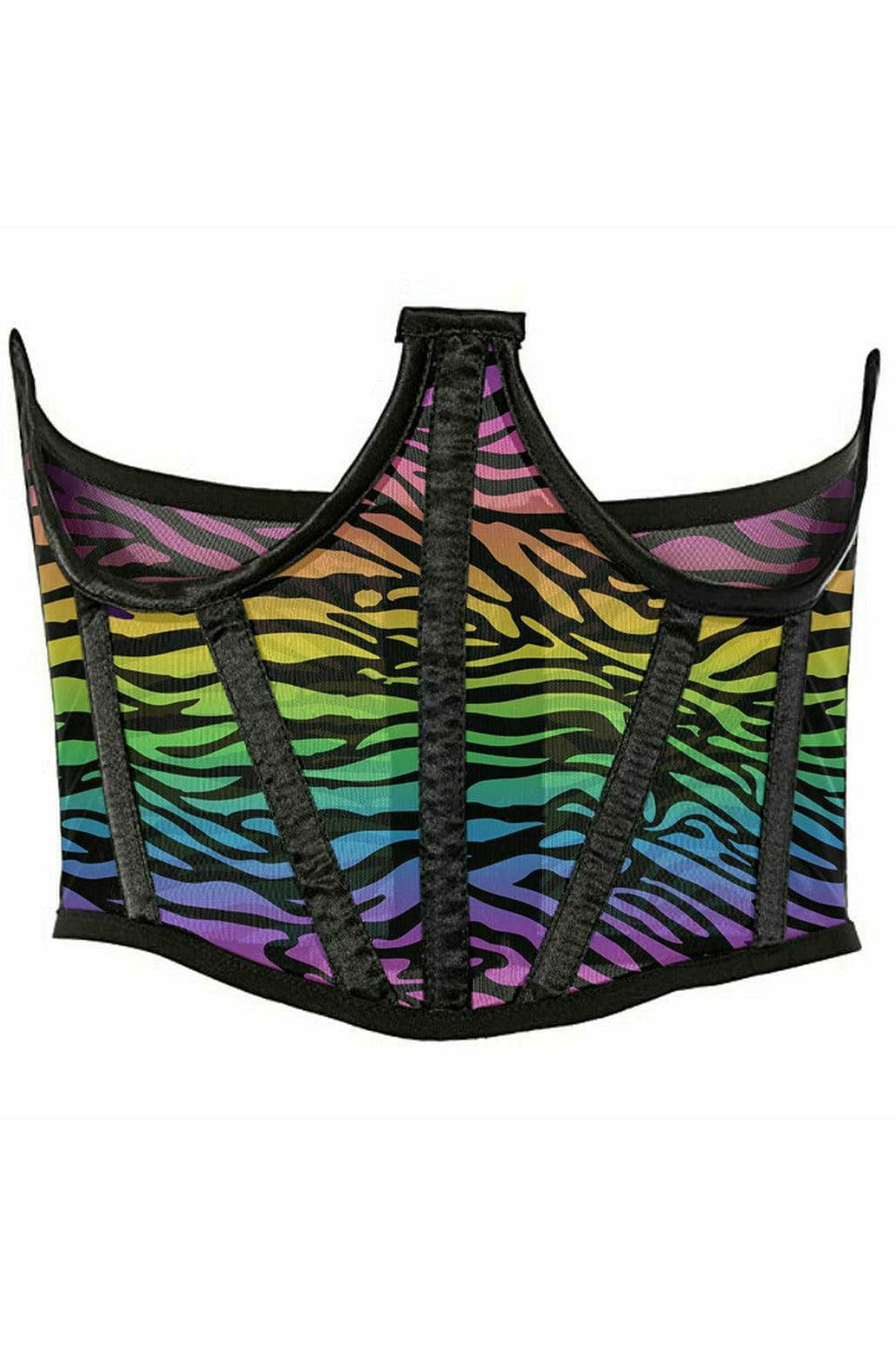Daisy Corsets Lavish Rainbow Animal Print Mesh Open Cup Waist Cincher - Daisy Corsets