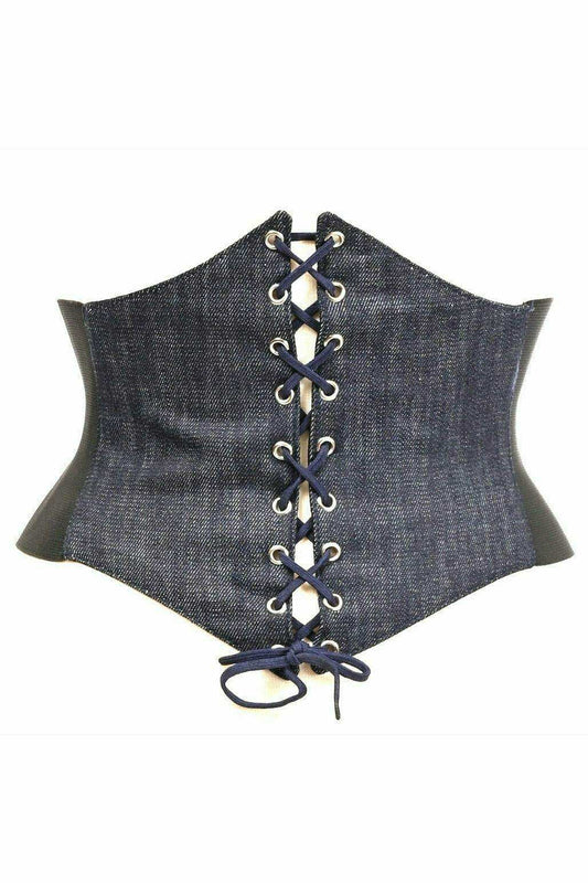 Daisy Corsets Lavish Blue Denim Corset Belt Cincher - Daisy Corsets - Flyclothing LLC