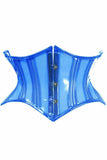 Daisy Corsets Lavish Clear Blue Curvy Cut Mini Cincher Corset - Daisy Corsets - Flyclothing LLC