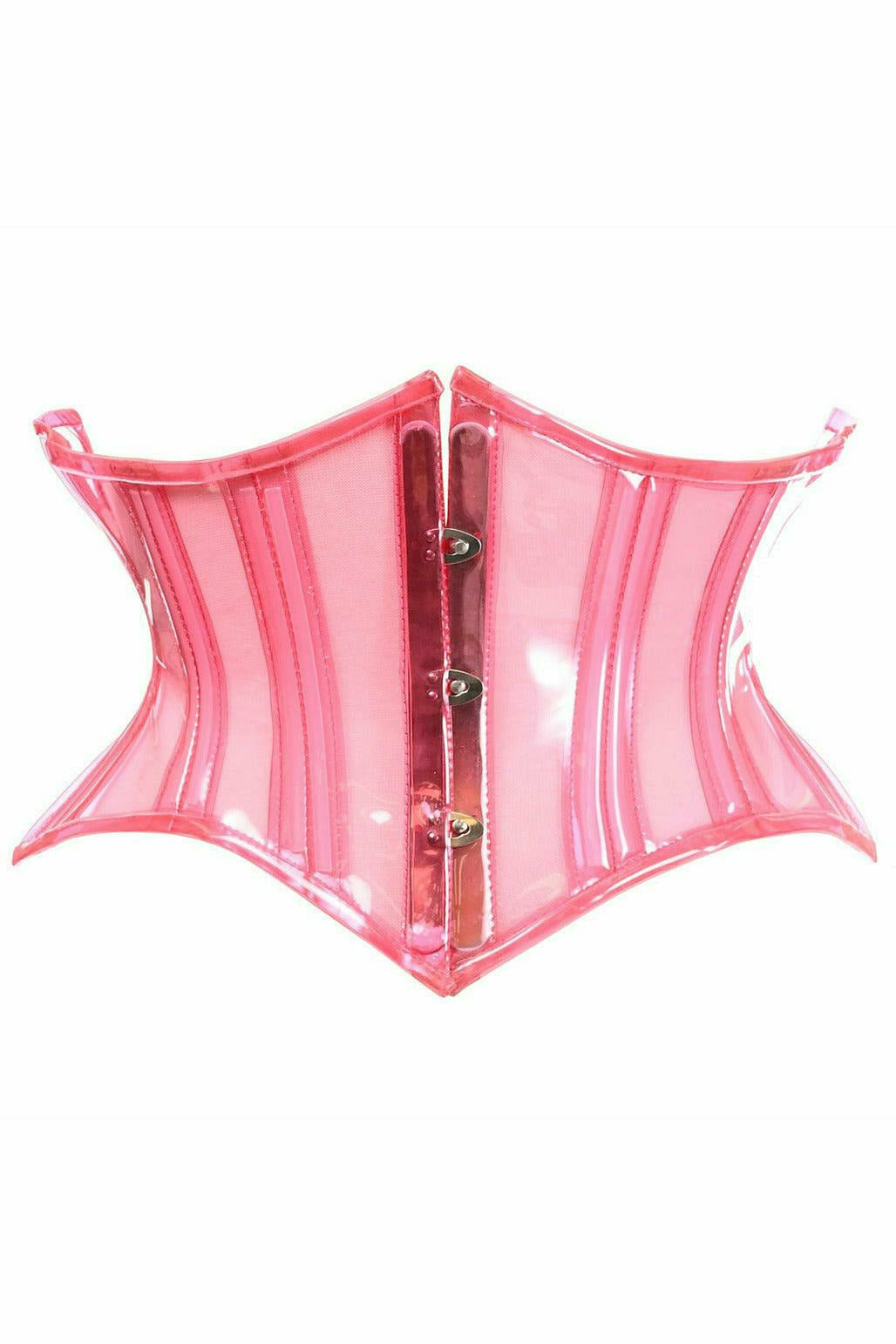 Daisy Corsets Lavish Clear Pink Curvy Cut Mini Cincher Corset