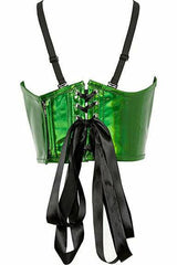 Lavish Green Holo Lace-Up Bustier Top - Daisy Corsets