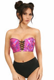 Daisy Corsets Lavish Fuchsia Holo Lace-Up Bustier Top - Daisy Corsets
