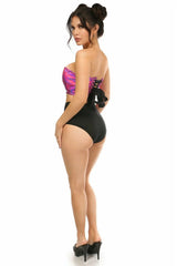 Daisy Corsets Lavish Fuchsia Holo Lace-Up Bustier Top - Daisy Corsets - Flyclothing LLC