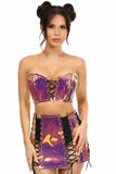 Daisy Corsets Lavish 2 PC Rainbow Gold Holo Bustier & Skirt Set - Daisy Corsets