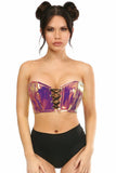 Daisy Corsets Lavish Rainbow Gold Holo Lace-Up Bustier Top - Daisy Corsets