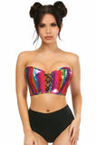 Daisy Corsets Lavish Rainbow Glitter PVC Lace-Up Bustier Top - Daisy Corsets
