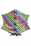 Daisy Corsets Lavish Rainbow Stripes Lace-Up Corset Belt Cincher - Daisy Corsets