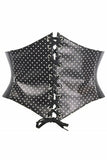 Daisy Corsets Lavish Black & White Polka Dot Lace-Up Corset Belt Cincher - Daisy Corsets