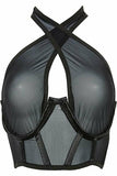 Lavish Black Mesh Underwire Cincher w/Built In Halter Top - Daisy Corsets