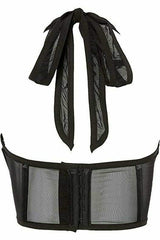 Lavish Black Mesh Underwire Cincher w/Built In Halter Top - Daisy Corsets - Flyclothing LLC