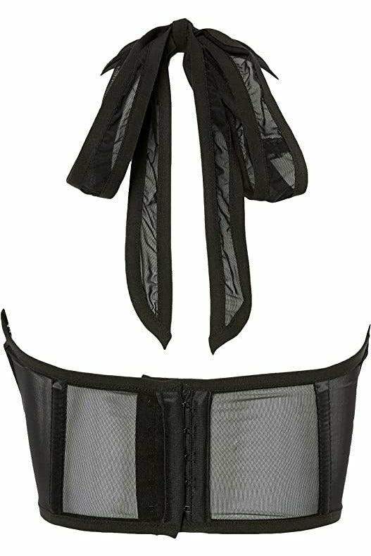 Lavish Black Mesh Underwire Cincher w/Built In Halter Top - Daisy Corsets - Flyclothing LLC